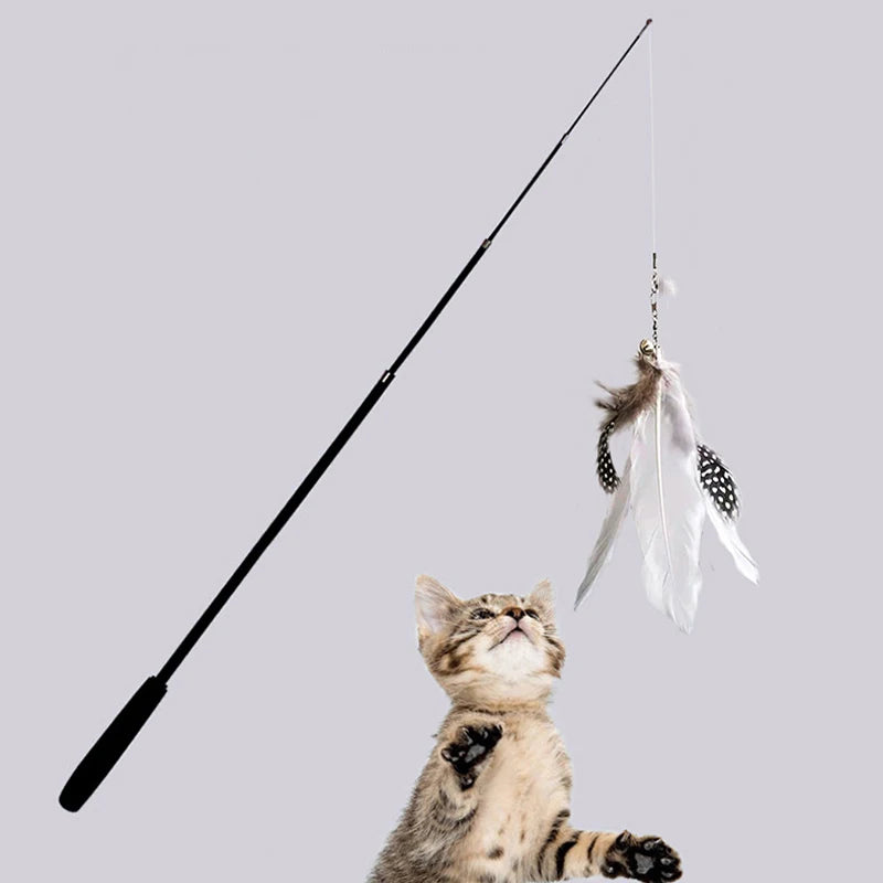Feather Chase Wand – Interactive Cat Teaser Toy