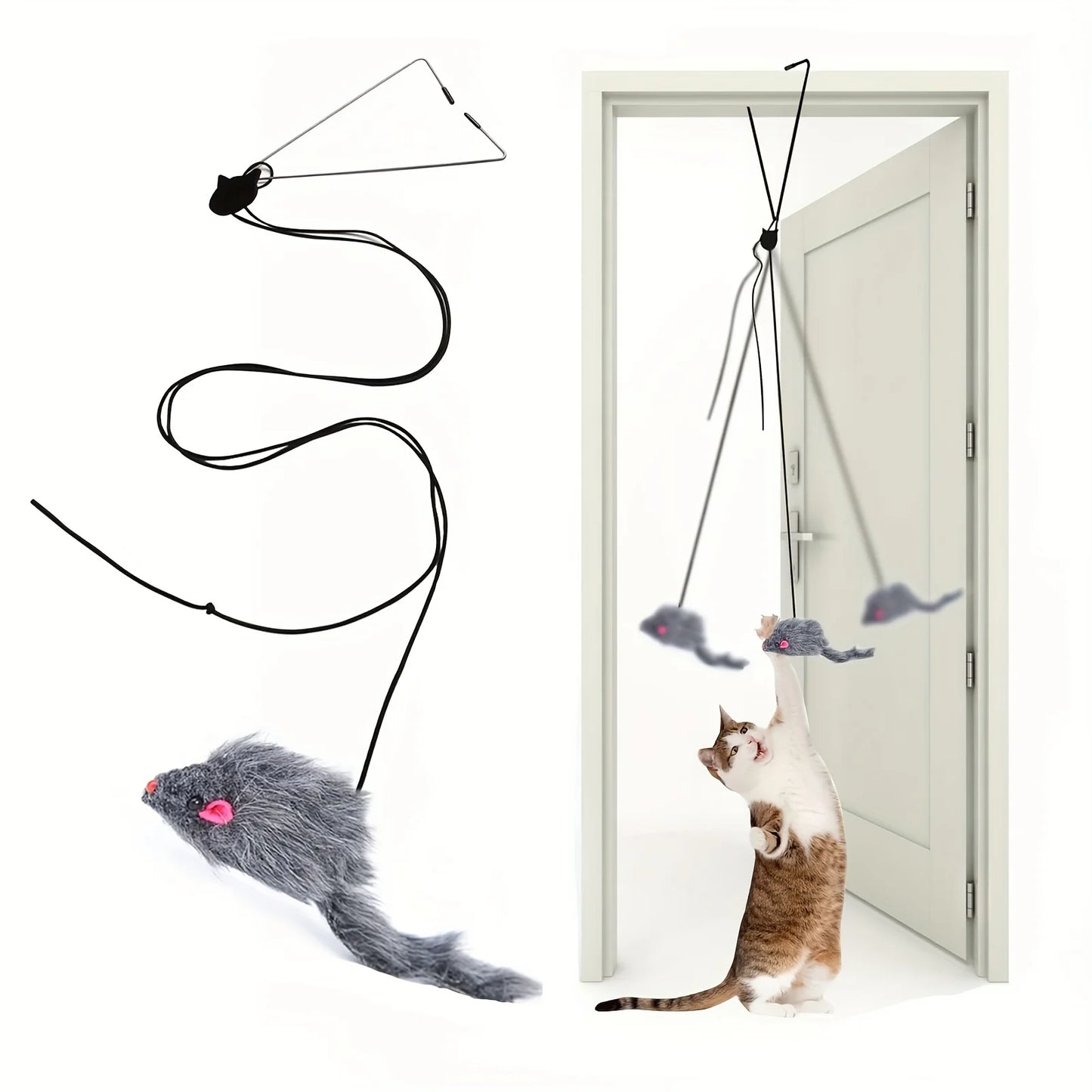 Interactive Hanging Mouse Cat Toy