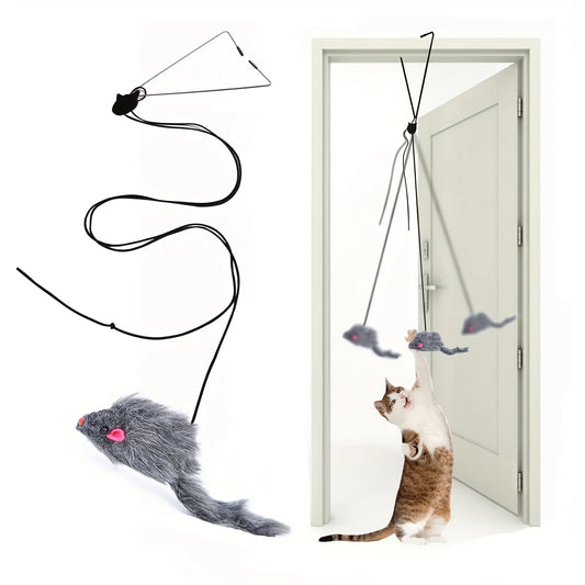 Interactive Hanging Mouse Cat Toy