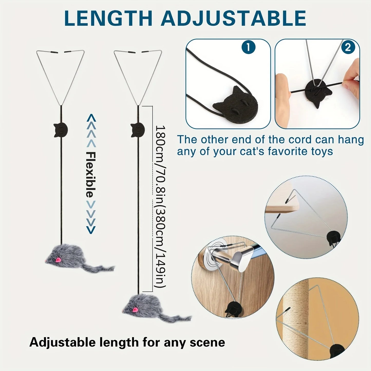 Interactive Hanging Mouse Cat Toy