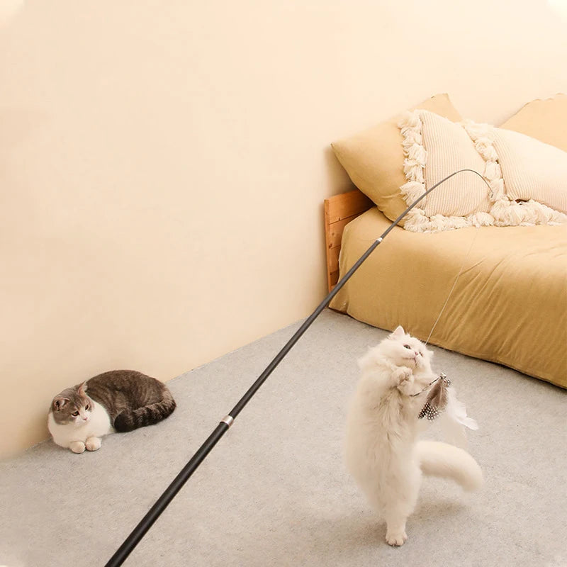Feather Chase Wand – Interactive Cat Teaser Toy