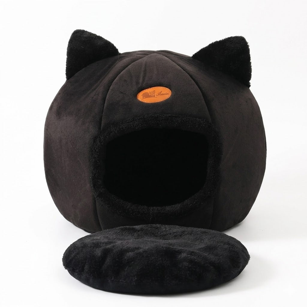 Cozy Cat Cave Bed - Soft & Stylisht Pet Hideway.