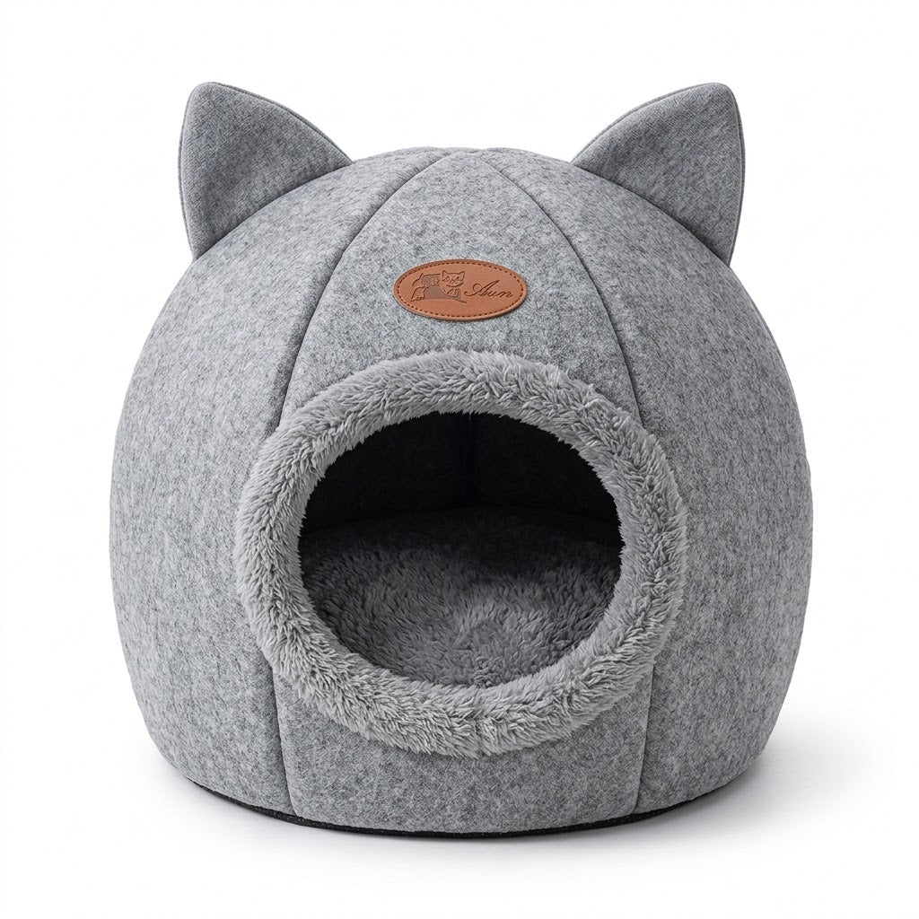 Cozy Cat Cave Bed - Soft & Stylisht Pet Hideway.