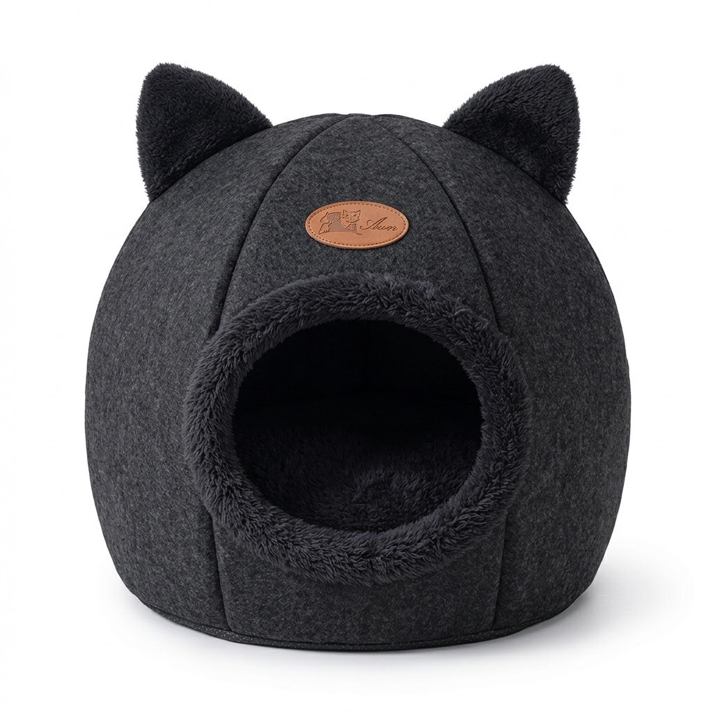Cozy Cat Cave Bed - Soft & Stylisht Pet Hideway.